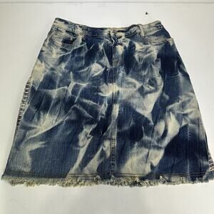 moda sister acid wash crochet side slit denim Pencil skirt EU Size 42